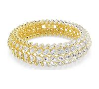 Swarovski Bracelet Idyllia, coupe ovale, blanc, plaqué or (M)