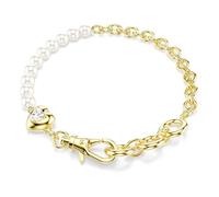 Swarovski Bracelet Idyllia, perle de cristal blanche, placage de ton or