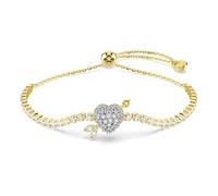 Swarovski Bracelet Idyllia – cœur avec flèche, blanc, placage de ton or, tailles variées