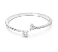 Bracelet-jonc Mesmera, Cœur, Blanc, Métal rhodié M