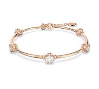 Swarovski Bracelet-jonc Constella, coupe ronde, cristaux transparents, plaqué ton or rosé