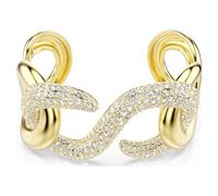 Swarovski Bracelet jonc Dextera, coupe ronde, blanc, plaqué or, L
