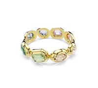 Swarovski Bracelet jonc Gema, cristaux surdimensionnés, coupe mixte, multicolore, plaqué or, L, Cristal, Pas de pierre précieuse