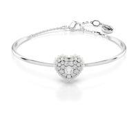 Swarovski Bracelet-jonc Hyperbola, Cœur, Blanc, Métal rhodié