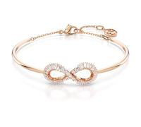 Swarovski Bracelet-jonc Hyperbola, Infini, Blanc, Placage de ton or rosé