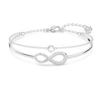 Swarovski Bracelet-jonc Infinity femme, cristaux blancs brillants, métal plaqué rhodium, taille M