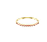 Swarovski Bracelet-jonc Matrix – octogonale, Zirconia roses taille baguette, placage ton or, taille M