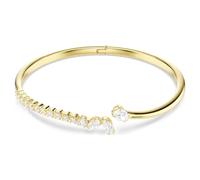 Swarovski Bracelet jonc Mesmera, coupe mixte, blanc, finition or 18 carats, Grand, Finition or 18 carats, oxyde de zirconium, Zircone cubique