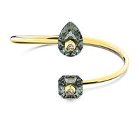 Swarovski Bracelet-jonc Numina femme, cristaux gris contrastés taille poire et impériale, placage de ton or, gris, taille S