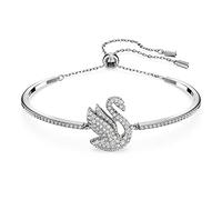 Swarovski Bracelet-jonc Swarovski Iconic Swan, Cygne, Blanc, Métal rhodié