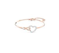 Swarovski Bracelet-jonc Swarovski Infinity, Infini et cœur, Blanc, Finition mix de métal