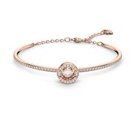 Swarovski Bracelet-jonc Swarovski Sparkling Dance, Coupe ronde, Blanc, Placage de ton or rosé