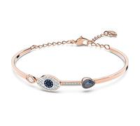 Swarovski Bracelet-jonc Symbolica, Œil porte-bonheur, Bleu, Finition mix de métal