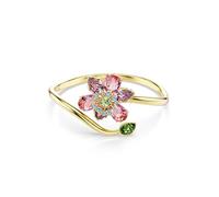 Swarovski Bracelet-jonc, Tailles variées, Fleur, Multicolore, Placage de ton or