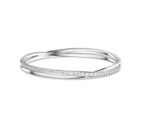 Swarovski Bracelet-jonc Twist, Blanc, Métal rhodié
