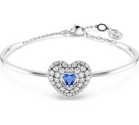 Swarovski Bracelet-jonc unisexe Idyllia Hyperbola Coeur Bleu Rhodié 5680393