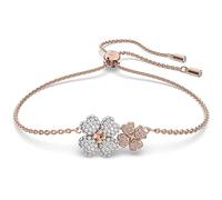 Swarovski Bracelet Latisha femme, fleur, cristaux et placage de ton or rosé, multicolore, taille M