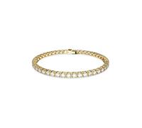 Swarovski Bracelet Matrix Tennis, Taille ronde, Blanc, Placage de ton or