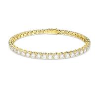 Swarovski Bracelet Matrix Tennis, Taille ronde, Blanc, Placage de ton or