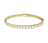 Swarovski Bracelet Matrix Tennis, Taille ronde, Blanc, Placage de ton or