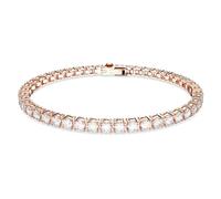 Swarovski Bracelet Matrix Tennis, Taille ronde, Blanc, Placage de ton or rosé