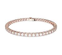 Swarovski Bracelet Matrix Tennis, Taille ronde, Blanc, Placage de ton or rosé