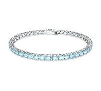 Swarovski Bracelet Matrix Tennis, Taille ronde, Bleu, Métal rhodié