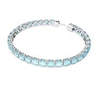 Swarovski Bracelet Matrix Tennis, Taille ronde, Bleu, Métal rhodié