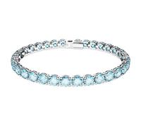Swarovski Bracelet Matrix Tennis, Taille ronde, Bleu, Métal rhodié