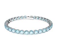 Swarovski Bracelet Matrix Tennis, Taille ronde, Bleu, Métal rhodié