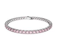 Swarovski Bracelet Matrix Tennis, Taille ronde, Rose, Métal rhodié