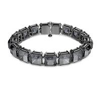 Swarovski Bracelet Millenia unisexe, cristaux taille carré et métal plaqué ruthénium noir, gris