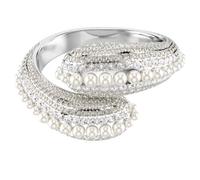 Swarovski Bracelet ouvert Sublima Cuff, perles de cristal, coupe ronde, blanc, plaqué rhodium, regular, Cristal, Pas de pierre précieuse