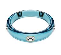 Swarovski Bracelet rigide Dulcis, coupe octogonale, bleu, finition or 18 carats, taille L