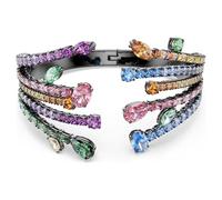 Swarovski Bracelet rigide Matrix, coupe mixte, bouquet, multicolore, plaqué ruthénium (M, 16,7 cm)