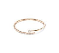 Swarovski Bracelet rigide Matrix, coupe ronde, blanc, finition or rose 18 carats