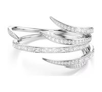 Swarovski Bracelet rigide Vienne, coupe mixte, blanc, plaqué rhodium, Piccola, Plaqué rhodium, oxyde de zirconium, Zircone cubique