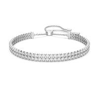 Swarovski Bracelet Subtle femme, cristaux brillants et chaîne en métal plaqué rhodium, taille M, blanc