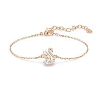 Swarovski Bracelet Swan, Tailles variées, Cygne, Blanc, Placage de ton or rosé