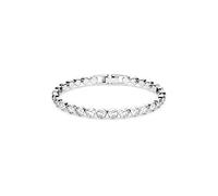 Swarovski Bracelet Tennis femme, pierres blanches brillantes et métal rhodié, taille M