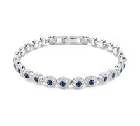 Swarovski Bracelet Tennis, de la collection Una Angelic, petits cristaux incolores et Zirconia bleus, de taille ronde, en métal rhodié