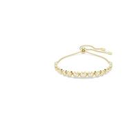 Swarovski Bracelet Tennis Imber, dégradé de cristaux ronds blancs en sertissage chaton moderne sur chaîne souple, longueur ajustable jusqu’à 24 cm, fermoir boule coulissante, placage ton or