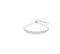 Swarovski Bracelet Tennis Imber, dégradé de cristaux ronds blancs en sertissage chaton moderne sur chaîne souple, longueur ajustable jusqu’à 24 cm, fermoir boule coulissante, métal rhodié