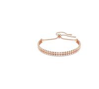 Swarovski Bracelet Tennis Matrix – double-rangée cristaux blancs – fermoir coulissant – ton or rosé