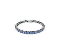Swarovski Bracelet Tennis Matrix coupe ronde bleu cristal plaqué ruthénium Taille M