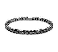 Swarovski Bracelet Tennis Matrix habillé de cristaux anthracites, en métal plaqué ruthénium