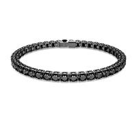 Swarovski Bracelet Tennis Matrix habillé de cristaux anthracites, en métal plaqué ruthénium