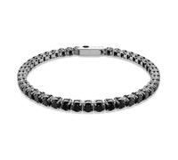 Swarovski Bracelet Tennis Matrix, Taille ronde, Noir, Métal plaqué ruthénium