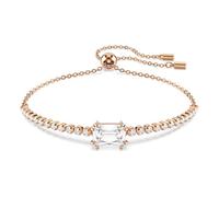 Swarovski Bracelet Tennis Matrix, tailles mixtes, blanc, plaqué or rose