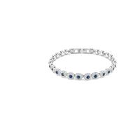 Swarovski Bracelet tennis Una Angelic, coupe ronde, bleu, plaqué rhodium